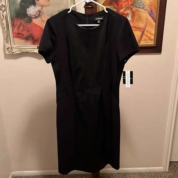 16 BLACK FAUX LEATHER ADDISON DRESS NWT - Picture 10 of 10